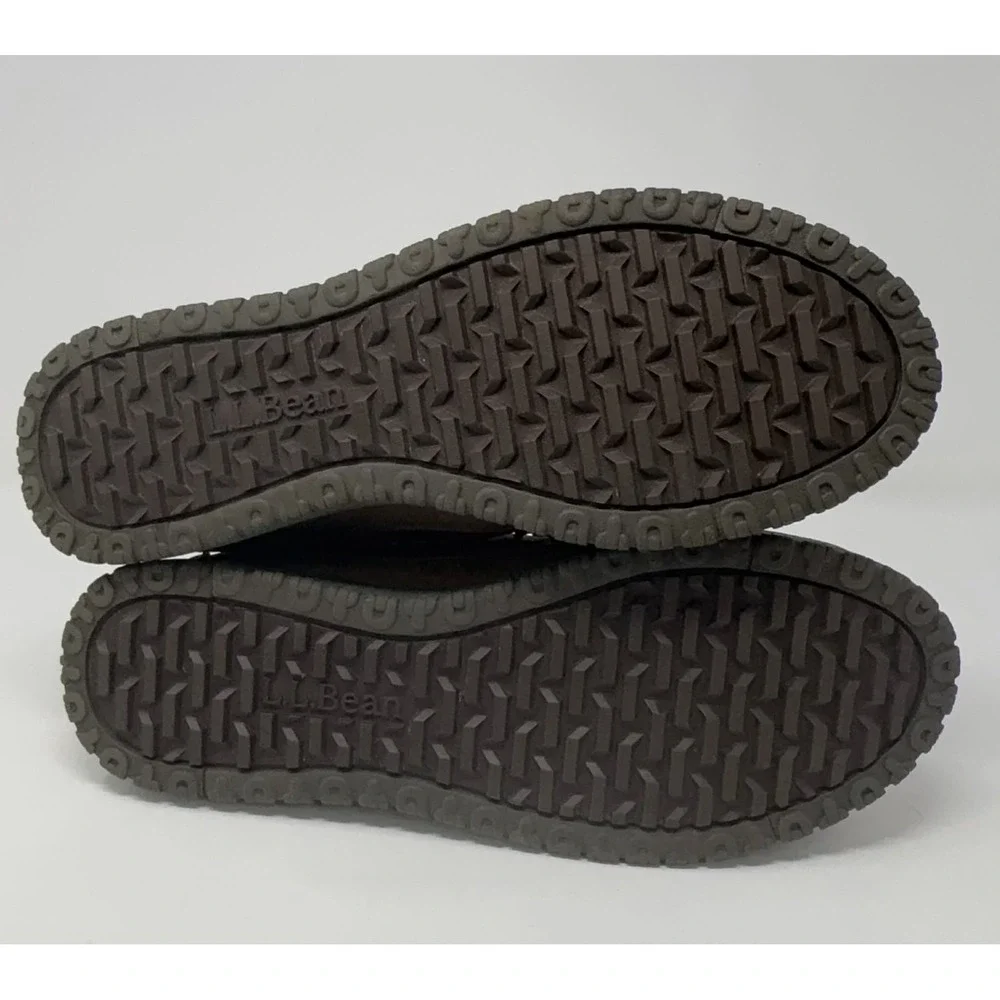 LL Bean All Week Moc Slippers Men's Size 10M Brown Leather Shearling Shoe 512403